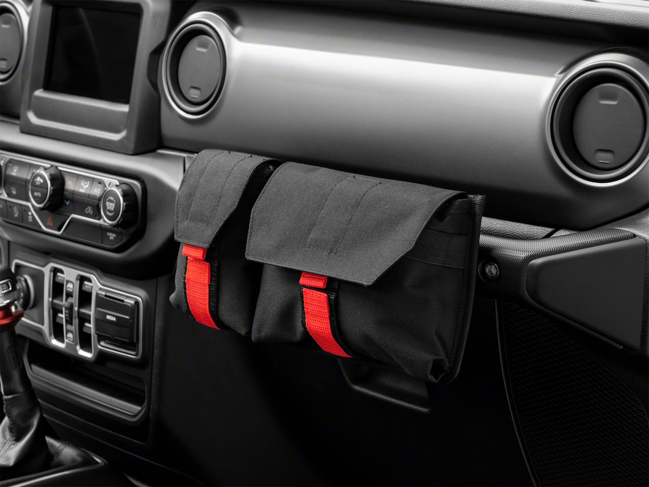 BASIKER Red&Black Passenger Grab Handles Storage Organizer Waterproof Interior Accessories for Jeep Wrangler CJ YJ TJ LJ JK JKU JL JLU JT 2 Door & 4 Door Multi-Purpose Storage Bag 